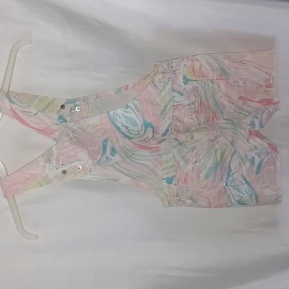 The childrens place rainbow Rose Pottery swirled overalls - Picture 4 of 6